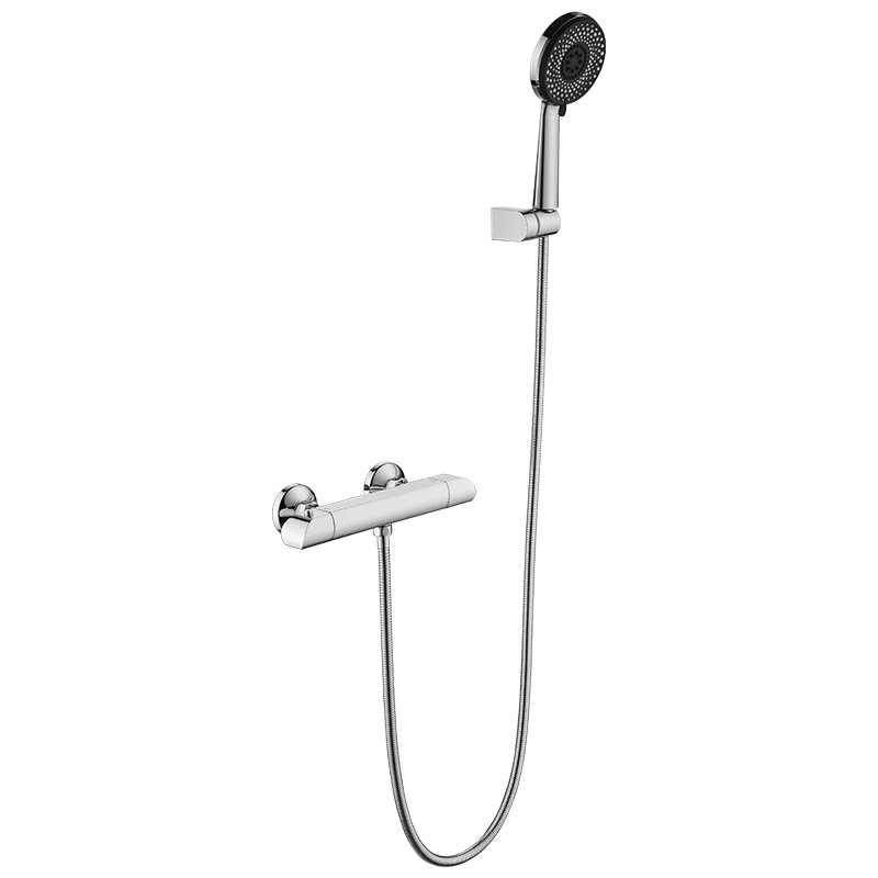 Termostatski set za tuširanje s miješalom, model 4107001, radni tlak 0,1–0,5 bar, hladna voda 0–20°C, vruća voda 55–85°C, protok 20 L/min