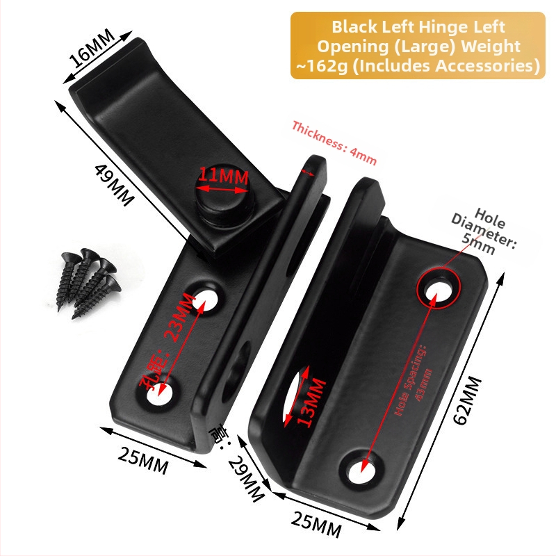 Încuietor din oțel inoxidabil, cu cataramă, pentru stânga-dreapta, finisaj șlefuit, pentru uși din lemn, dulapuri mari, cuști pentru animale de companie și ferestre de evacuare