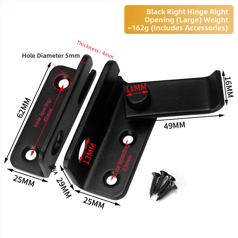 Încuietor din oțel inoxidabil, cu cataramă, pentru stânga-dreapta, finisaj șlefuit, pentru uși din lemn, dulapuri mari, cuști pentru animale de companie și ferestre de evacuare