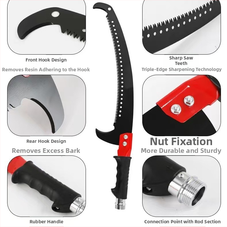 Ferăstrău de ramuri izolat cu tijă din fibră de sticlă, greutate 580 g