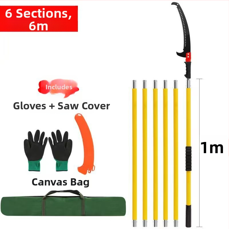 Ferăstrău de ramuri izolat cu tijă din fibră de sticlă, greutate 580 g