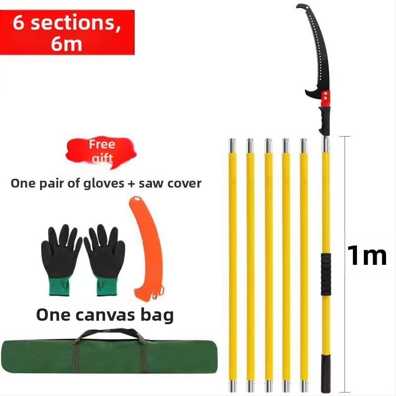 Ferăstrău de ramuri izolat cu tijă din fibră de sticlă, greutate 580 g