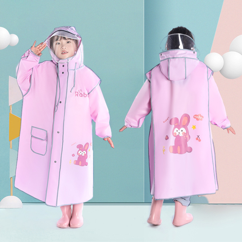 Gyerekeknek szóló esőponcsó karikatúra stílusban, hátizsák számára (Karikatúra stílus • EVA anyag • 205 g • alkalmas gyermekeknek)