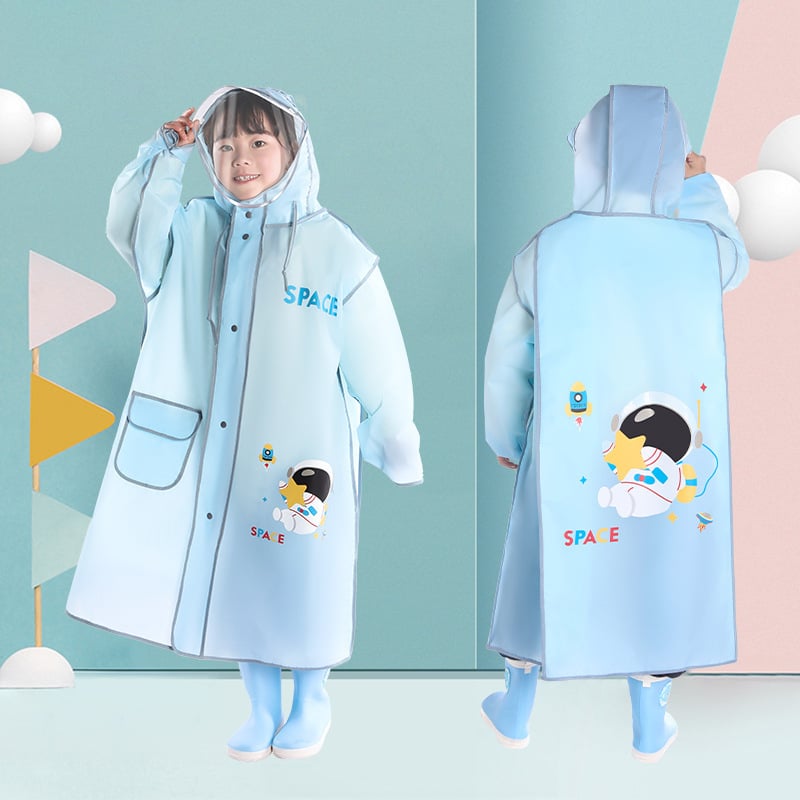 Gyerekeknek szóló esőponcsó karikatúra stílusban, hátizsák számára (Karikatúra stílus • EVA anyag • 205 g • alkalmas gyermekeknek)