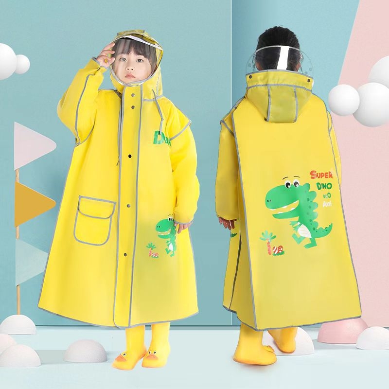 Gyerekeknek szóló esőponcsó karikatúra stílusban, hátizsák számára (Karikatúra stílus • EVA anyag • 205 g • alkalmas gyermekeknek)