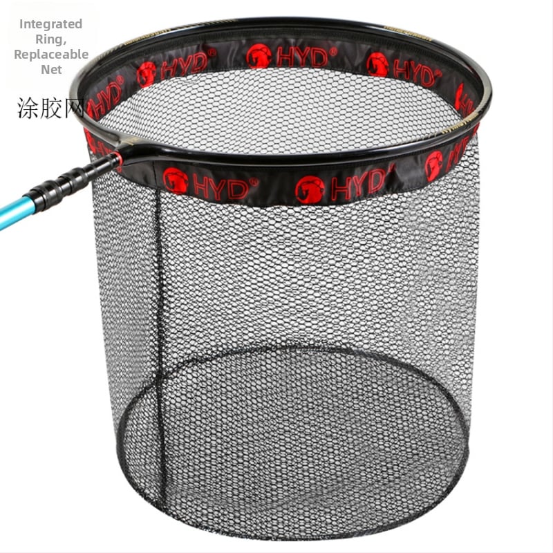 Cap de plasă de pescuit pentru capturarea peștilor mari, aliaj de aluminiu, diametrul inelului 40–45 cm, adâncimea plasei 40–45 cm, plasă cu ochi groși, pliabil, încărcare 10 kg