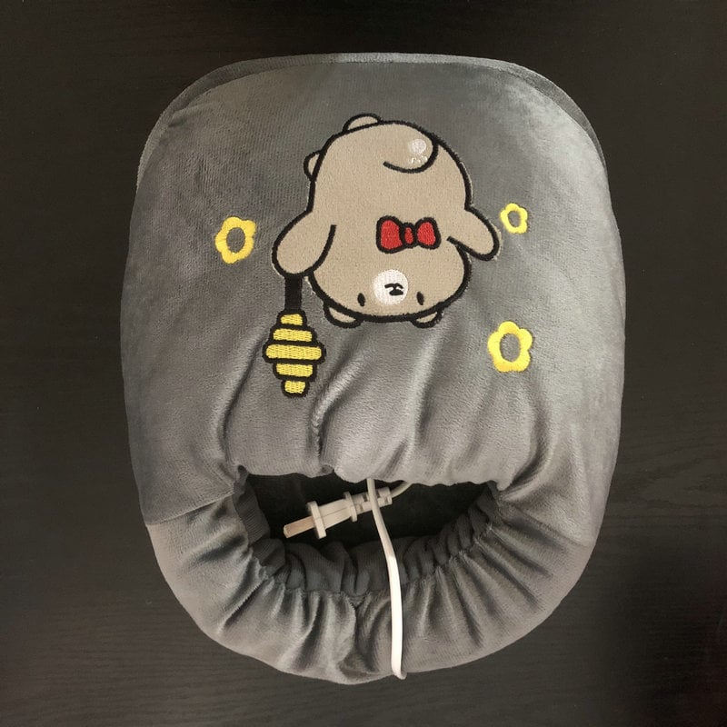 Încălzitor pentru picioare USB, 5V, 7.5W, husă pluș, încălzire cu sticlă de apă caldă