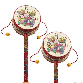 Ръчен дрънкалков барабан - пластмасов, универсален модел