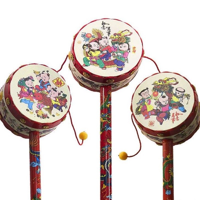 Ръчен дрънкалков барабан - пластмасов, универсален модел