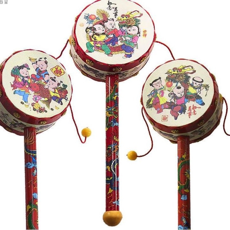 Ръчен дрънкалков барабан - пластмасов, универсален модел