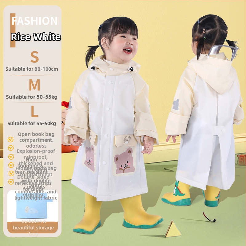 Poncho de ploaie pentru copii din EVA, stil desen animat, pentru școală și grădiniță, strat impermeabil PE