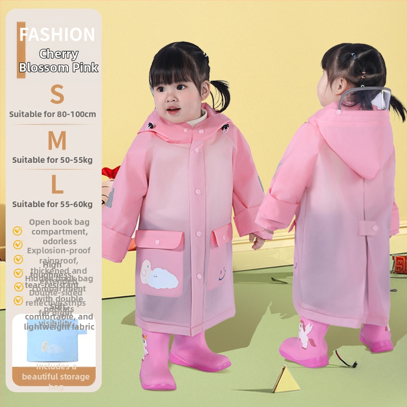 Poncho de ploaie pentru copii din EVA, stil desen animat, pentru școală și grădiniță, strat impermeabil PE