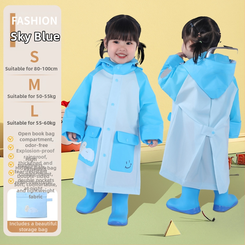 Poncho de ploaie pentru copii din EVA, stil desen animat, pentru școală și grădiniță, strat impermeabil PE