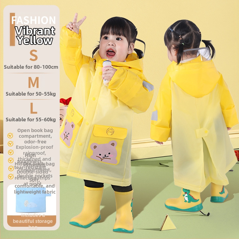 Poncho de ploaie pentru copii din EVA, stil desen animat, pentru școală și grădiniță, strat impermeabil PE