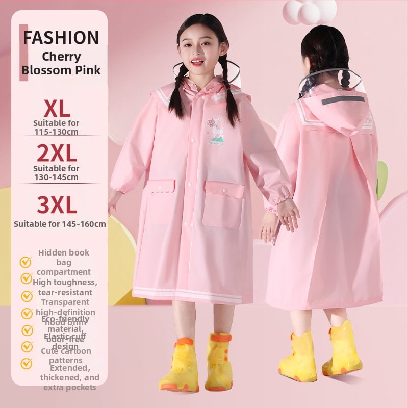 Poncho de ploaie pentru copii din EVA, stil desen animat, pentru școală și grădiniță, strat impermeabil PE