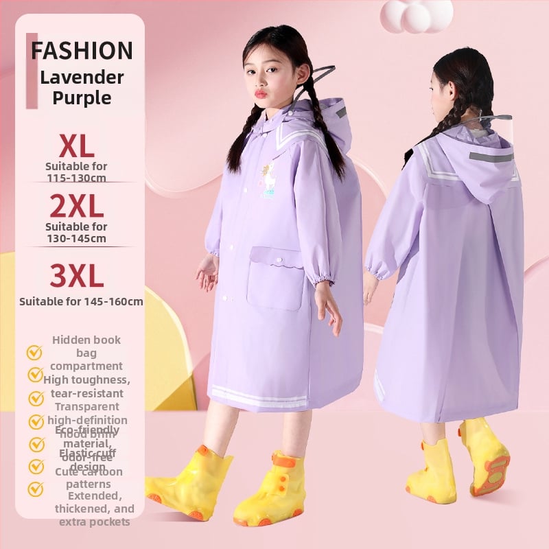 Poncho de ploaie pentru copii din EVA, stil desen animat, pentru școală și grădiniță, strat impermeabil PE