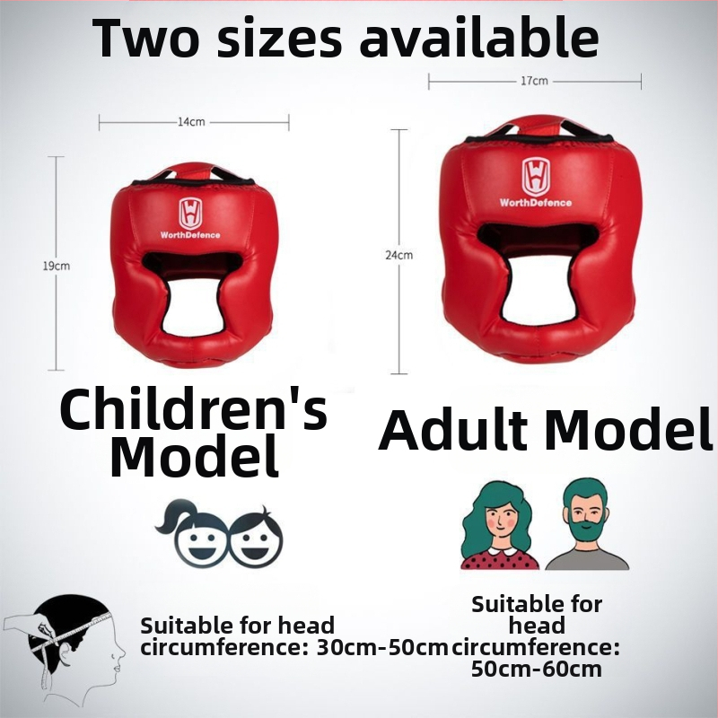 Casca de box, material PU, model He0186, 220 g, protecție facială, antrenament Taekwondo/Sanda