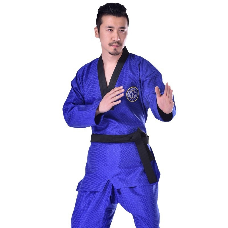 Taekwondo trening komplet za početnike s pojasom, tiskano i izvezeno — tkanina poliester 80%, podstava 80% poliester