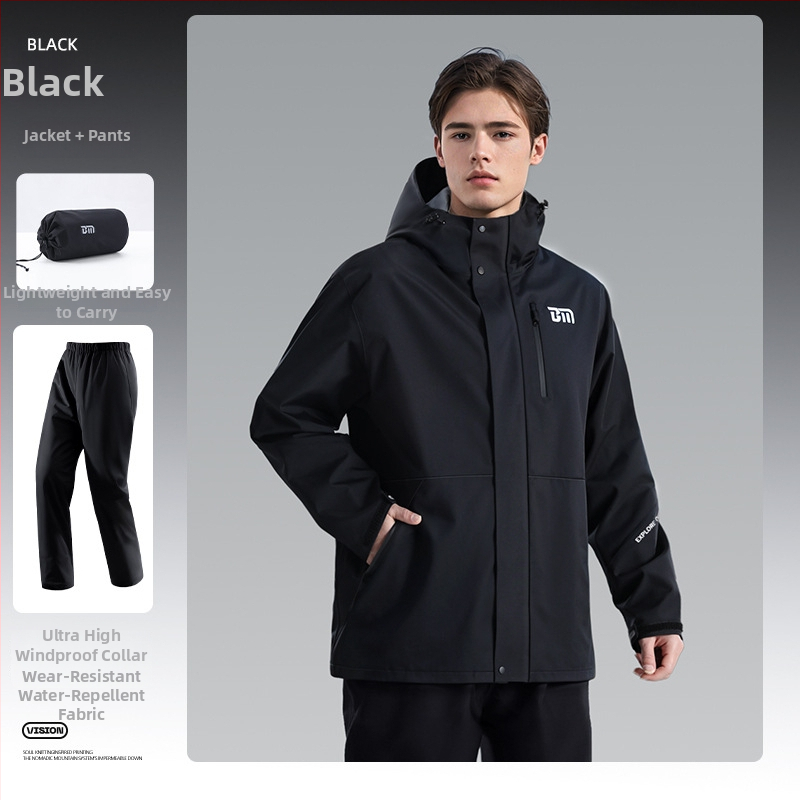 Razdvojeni kišni kaput za motocikle za odrasle — višekratna upotreba, kišni kaput za cijelo tijelo, tkanina Chunya spinning, PVC ljepilo vodootporni sloj