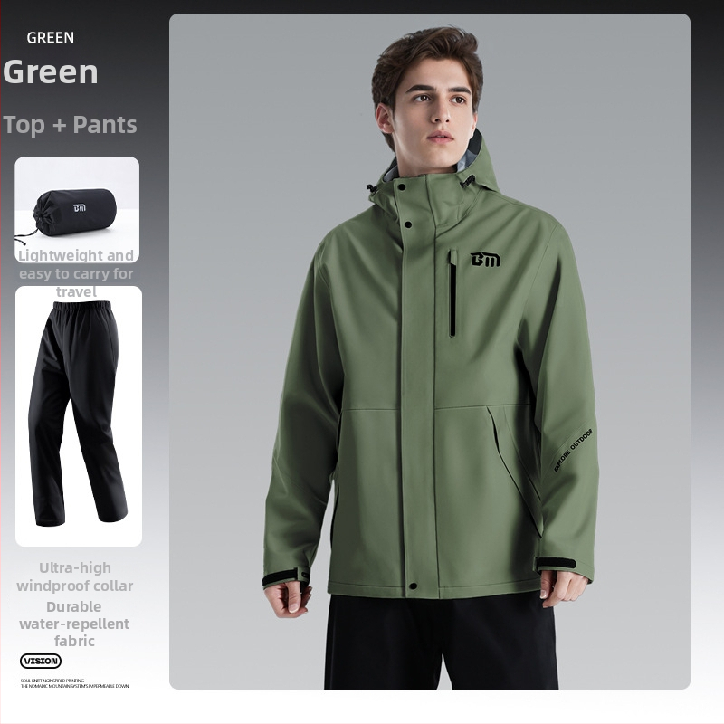 Razdvojeni kišni kaput za motocikle za odrasle — višekratna upotreba, kišni kaput za cijelo tijelo, tkanina Chunya spinning, PVC ljepilo vodootporni sloj