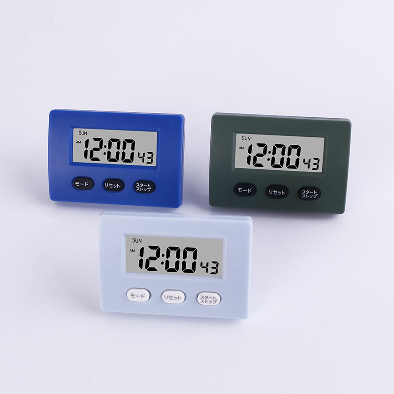 Elektronički timer s LCD zaslonom, baterijsko napajanje, plastično kućište, kronograf funkcija, pogodan za kuhinju i učenje