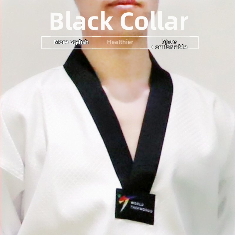Taekwondo trening uniforma za odrasle i djecu, s prilagođenim logotipima, prozračna i izdržljiva, kratkih rukava, mješavina poliestera s podstavom 90/10 poliester-pamuk