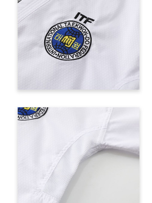Taekwondo natjecateljska trenirka, unisex, poliester tkanina s pamučnom podstavom, 100% poliester