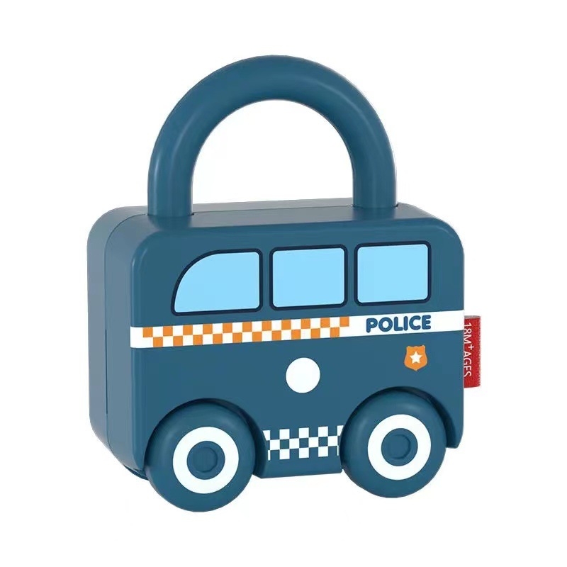 Edukativna slagalica-ključavnica igračka s ključi u obliku automobila za dojenčad 0–3 godine, plastika, mehanizam otključavanja, Kong Ming/Luban lock, DIY-prijateljska