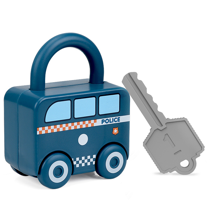 Edukativna slagalica-ključavnica igračka s ključi u obliku automobila za dojenčad 0–3 godine, plastika, mehanizam otključavanja, Kong Ming/Luban lock, DIY-prijateljska