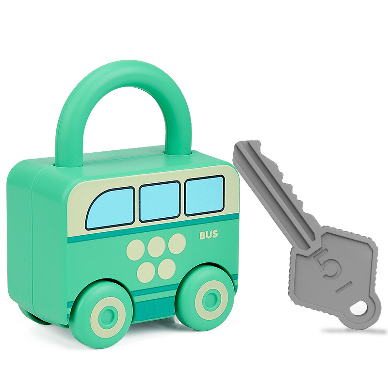 Edukativna slagalica-ključavnica igračka s ključi u obliku automobila za dojenčad 0–3 godine, plastika, mehanizam otključavanja, Kong Ming/Luban lock, DIY-prijateljska