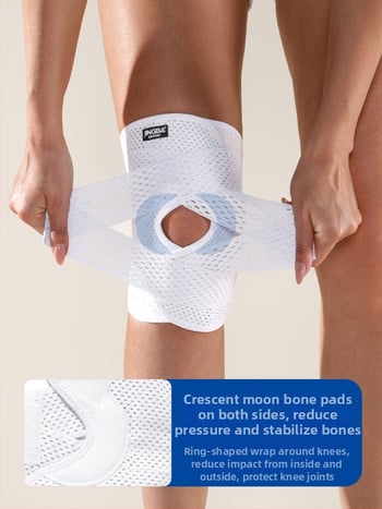 JINGBA протектори за коляното със компресионна пружина, неплъзгащи се, дишащи, тънки, за открит баскетбол; материал: спандекс и полиестер