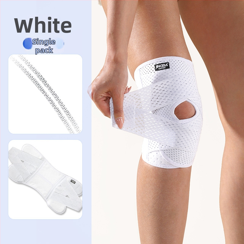 JINGBA протектори за коляното със компресионна пружина, неплъзгащи се, дишащи, тънки, за открит баскетбол; материал: спандекс и полиестер
