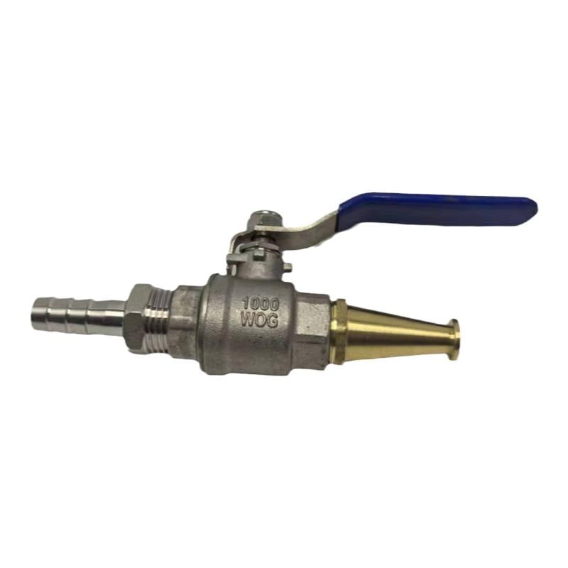 Pistol de pulverizare cu robinet cu bilă din oțel inoxidabil, cap de duză din cupru/otel inoxidabil, mâner din fier, rază de pulverizare 3 m, greutate 260 g