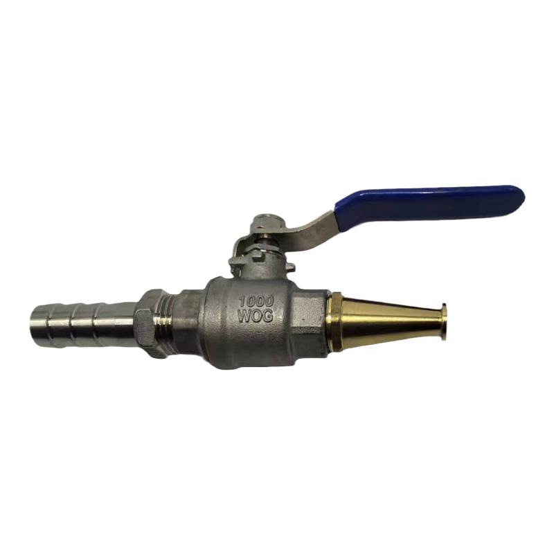 Pistol de pulverizare cu robinet cu bilă din oțel inoxidabil, cap de duză din cupru/otel inoxidabil, mâner din fier, rază de pulverizare 3 m, greutate 260 g