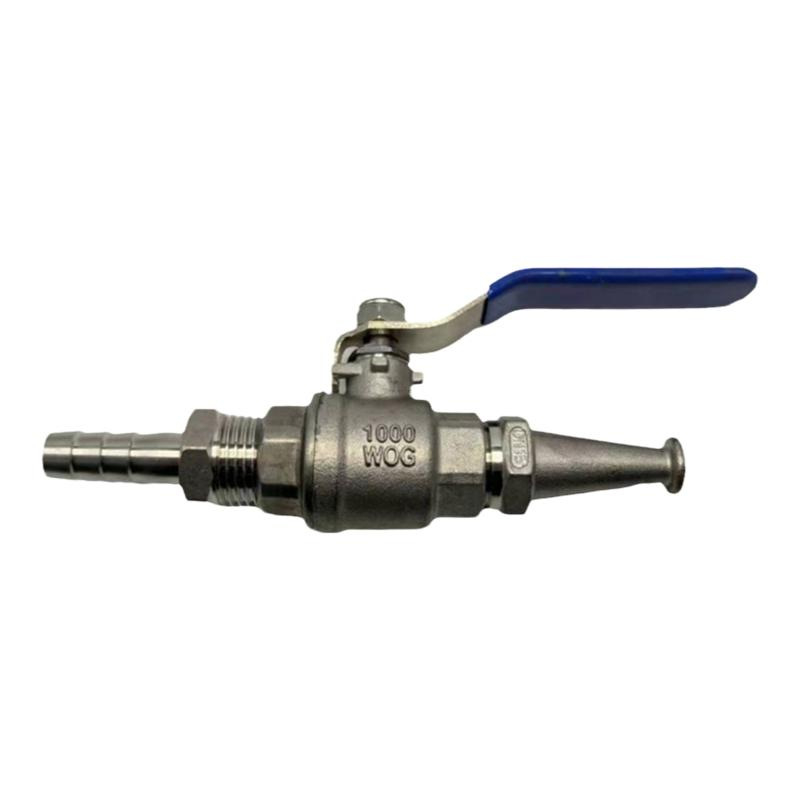 Pistol de pulverizare cu robinet cu bilă din oțel inoxidabil, cap de duză din cupru/otel inoxidabil, mâner din fier, rază de pulverizare 3 m, greutate 260 g