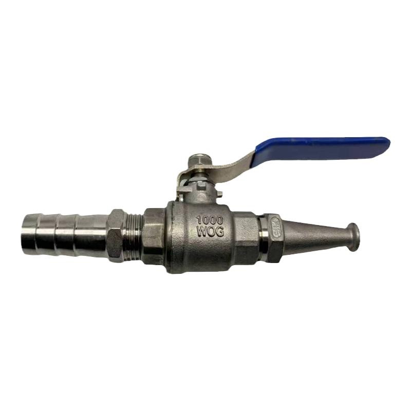 Pistol de pulverizare cu robinet cu bilă din oțel inoxidabil, cap de duză din cupru/otel inoxidabil, mâner din fier, rază de pulverizare 3 m, greutate 260 g