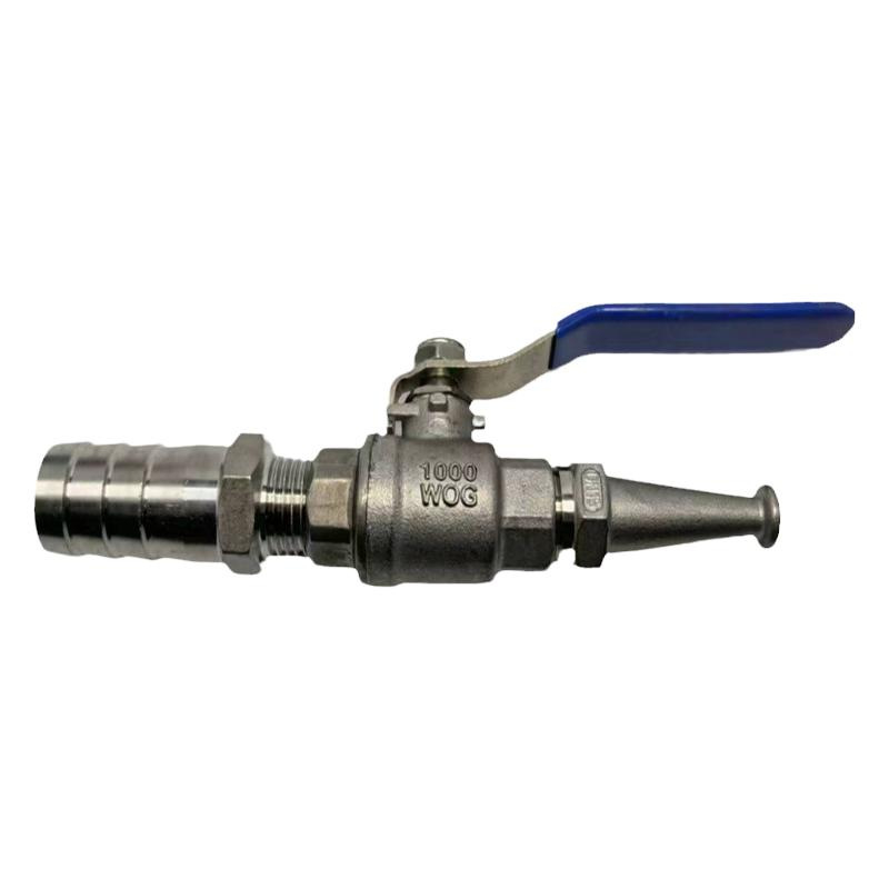 Pistol de pulverizare cu robinet cu bilă din oțel inoxidabil, cap de duză din cupru/otel inoxidabil, mâner din fier, rază de pulverizare 3 m, greutate 260 g