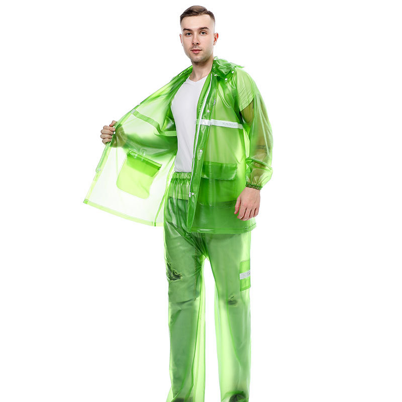 Podijeljeni kišni kaput od PVC tkanine, debljina 32, vodootporni sloj PVC ljepila, za odrasle