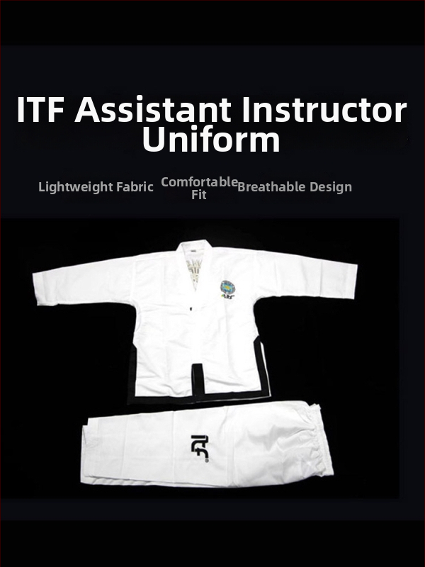 Uniformă de antrenament ITF Taekwondo pentru competiții și antrenament — țesătură poliester 100%, căptușeală din bumbac