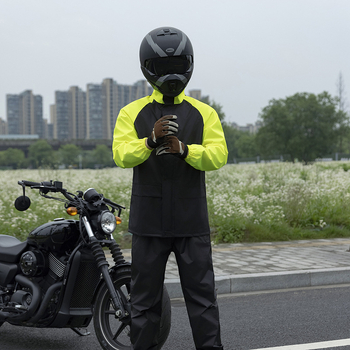 Podijeljeni set kišnog mantila i hlača za motocikliste, odrasli, PVC vodootporni sloj, srednja debljina tkanine
