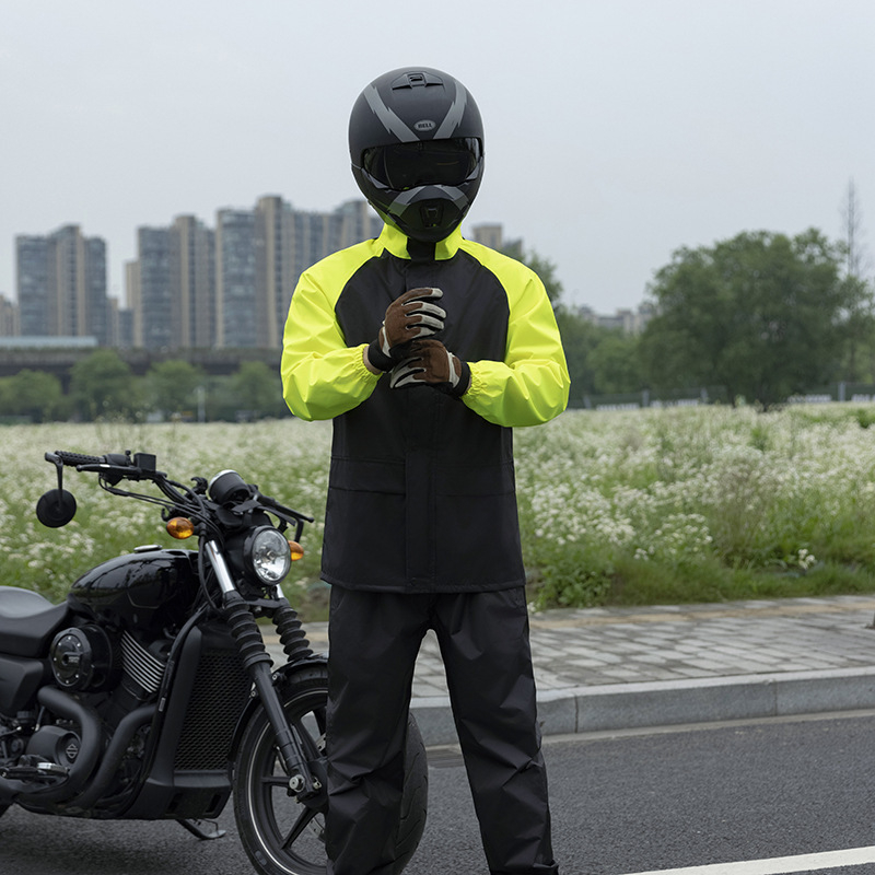 Podijeljeni set kišnog mantila i hlača za motocikliste, odrasli, PVC vodootporni sloj, srednja debljina tkanine