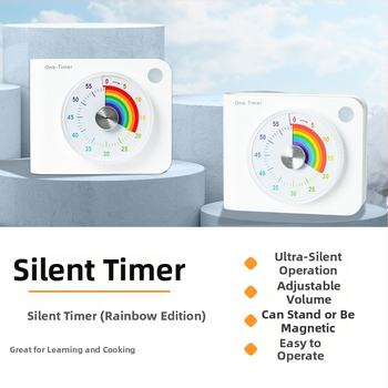 Timer vizual silențios pentru elevi, instrument de autodisciplină pentru învățare, carcasă ABS pătrată; afișaj: indicator + cifre; mișcare: electronică; caracteristici: ceas cu dinți, ceas răsucit