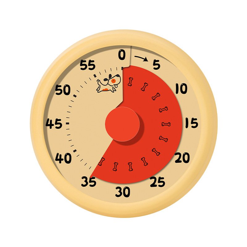 Gyermekeknek szóló mechanikus időmérő vizuális időgazdálkodással – kézi meghajtás, mutató és szám kijelző, alumínium keret és műanyag ház, logó nyomtatási lehetőség
