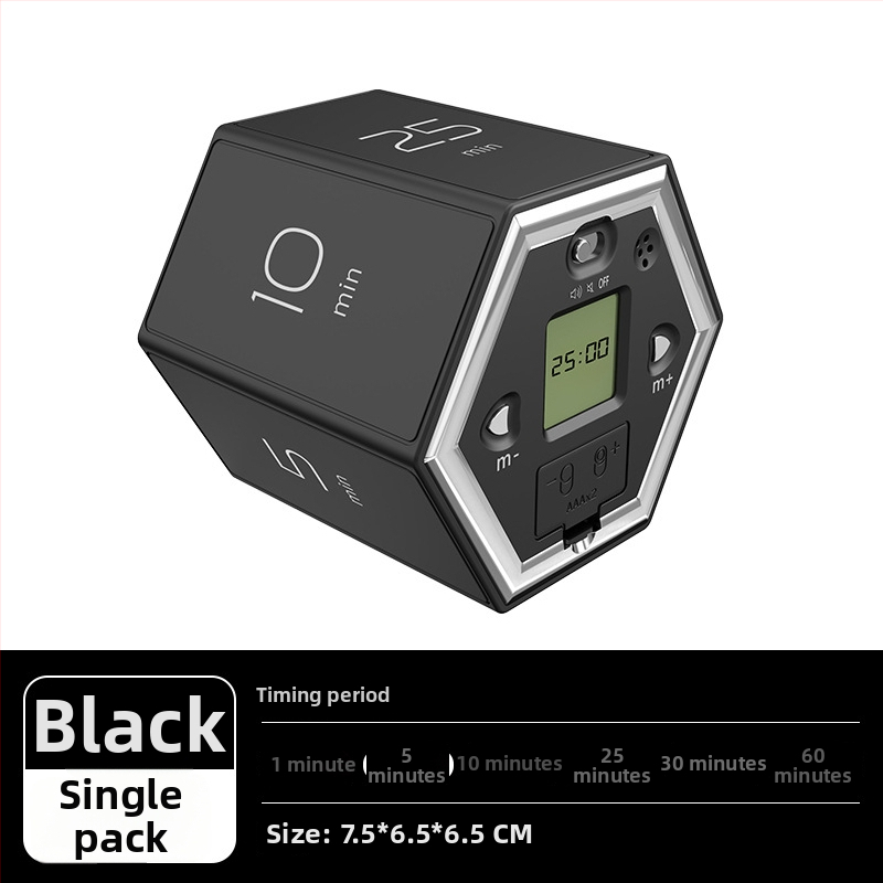 Rotujúci magnetický tichý časovač do kuchyne – LED displej, elektrický pohon, napájaný batériou, rhombový tvar