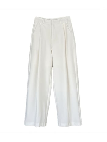 Παντελόνια από πολυεστέρα με ψηλή μέση, μακριά έως το πάτωμα, πιέτες και φαρδιά γραμμή, κορεάτικου casual στυλ