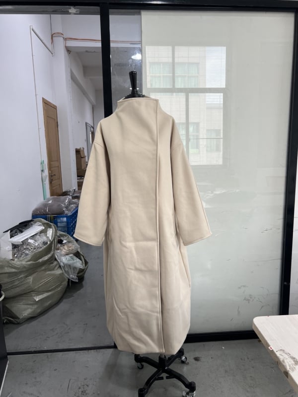 Παλτό τύπου trench, casual μεσαίου μήκους, γιακά Polo, μακριά μανίκια, πολυεστέρας