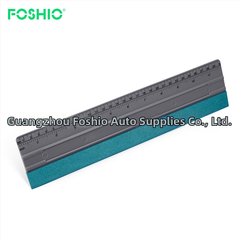 FOSHIO Škrabka na fóliu pre auto a tapety – TPEE materiál, dlhá rukoväť s meracou stupnicou