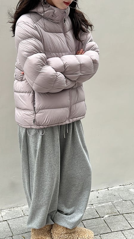 Γυναικείο μπουφάν με πούπουλο από λευκή πάπια – Slim fit, κουκούλα, φερμουάρ, περιεκτικότητα πούπουλου 86–90%