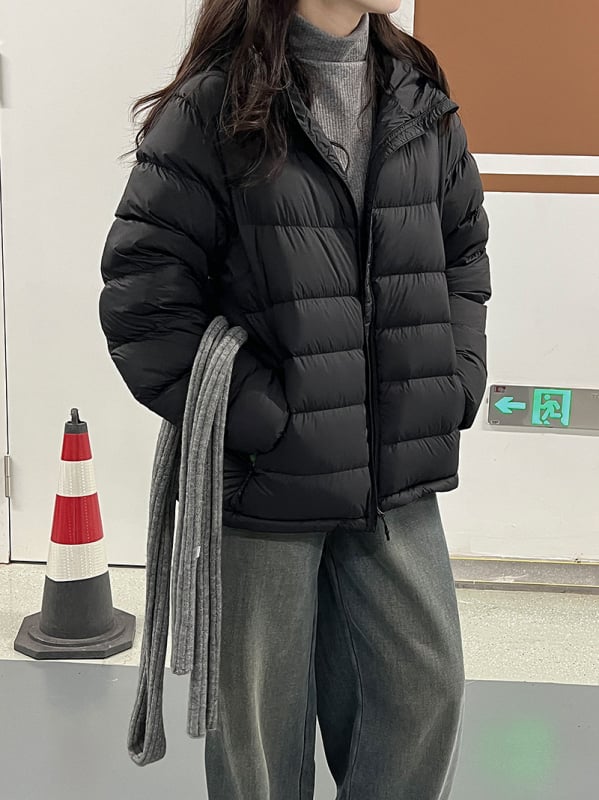 Γυναικείο μπουφάν με πούπουλο από λευκή πάπια – Slim fit, κουκούλα, φερμουάρ, περιεκτικότητα πούπουλου 86–90%