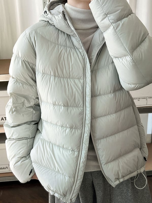 Γυναικείο μπουφάν με πούπουλο από λευκή πάπια – Slim fit, κουκούλα, φερμουάρ, περιεκτικότητα πούπουλου 86–90%